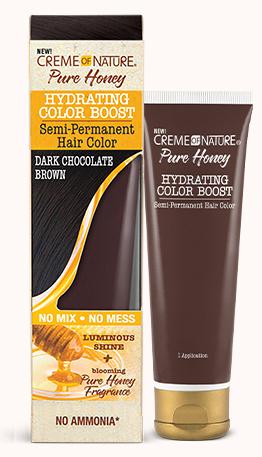 CREME OF NATURE PURE HONEY HYDRATING COLOR BOOST SEMI-PERMANENT HAIR COLOR - DARK CHOCOLATE