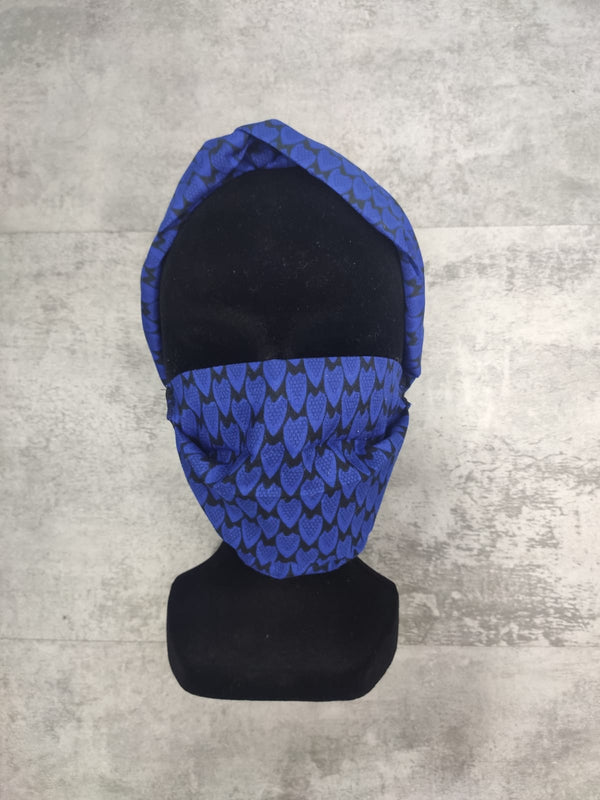 Masque Protection en Tissu motif WAX (Deep Blue)
